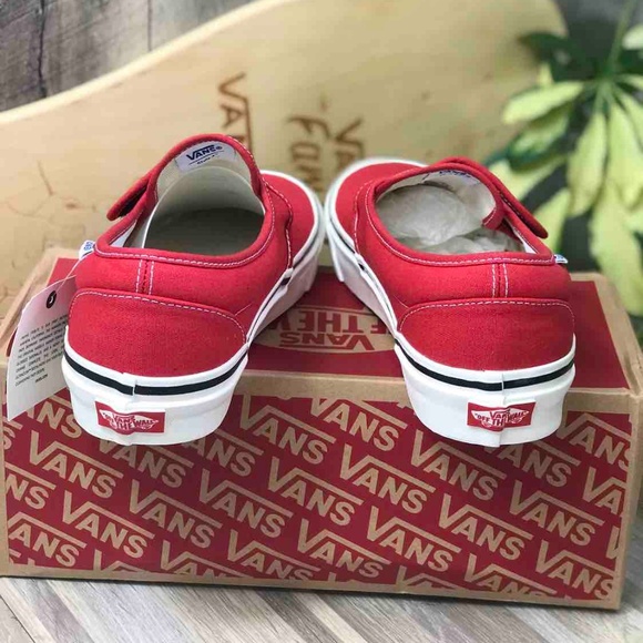 VANS SLIP On V DX Anaheim Factory OG Red Canvas W - Picture 3 of 8